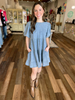 Rocky Top Denim Dress with Bows