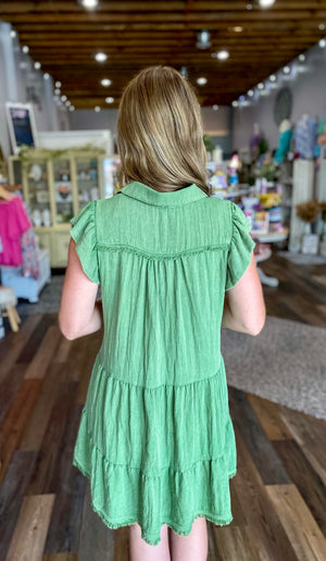 Sage Lovin' Tiered Dress