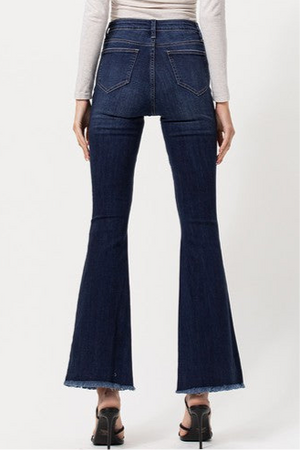 High Rise Dark Indigo Flare Jean-RESTOCK