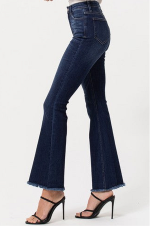 High Rise Dark Indigo Flare Jean-RESTOCK