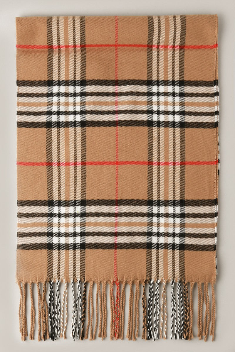 Giant Check Cashmere Feel Muffler Scarf