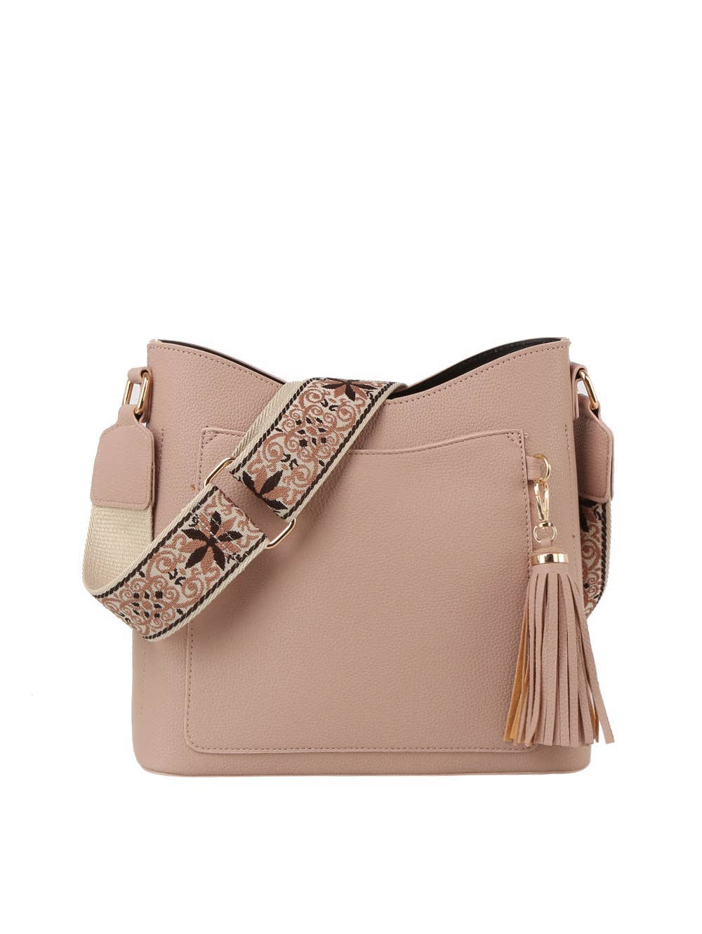 Sofie Soft Leather Tassel Detail Guitar Strap Crossbody