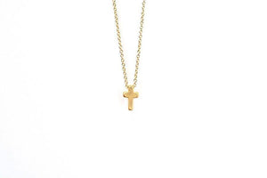 Tiny Cross Necklace in Gold or Silver