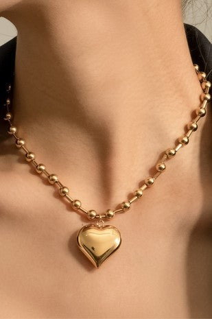 Chunky Heart 18K Plated Waterproof Necklace