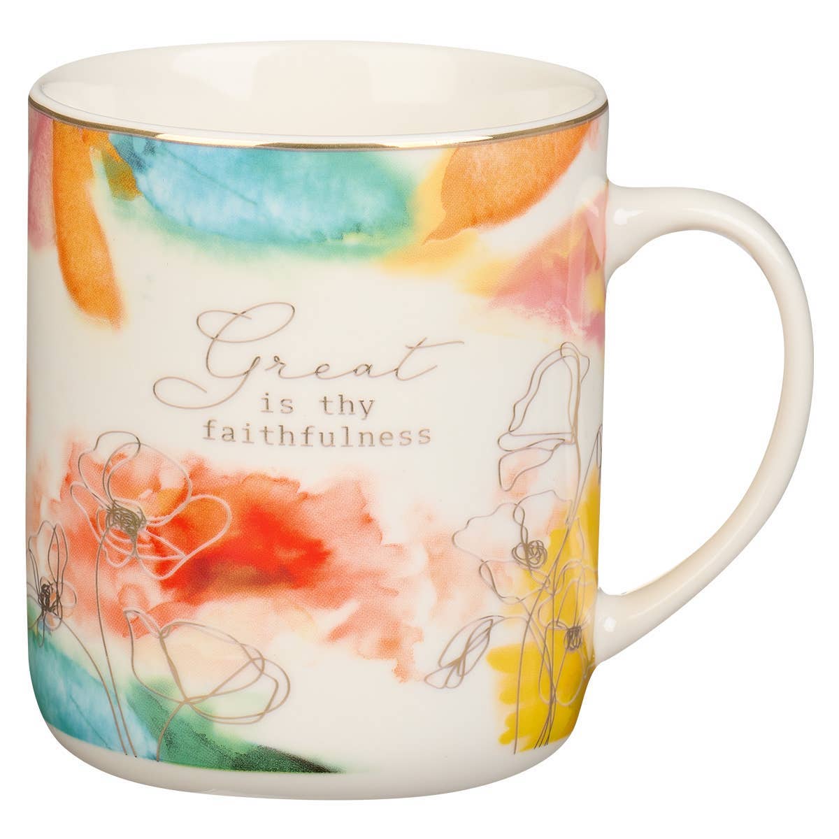 Floral Great Is Thy Faithfulness Mug