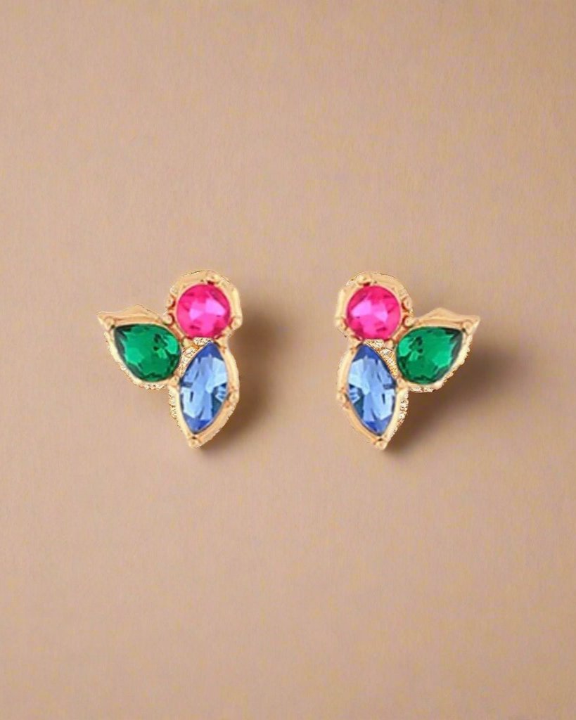 Multi Glass Winter Berry Stud Earrings