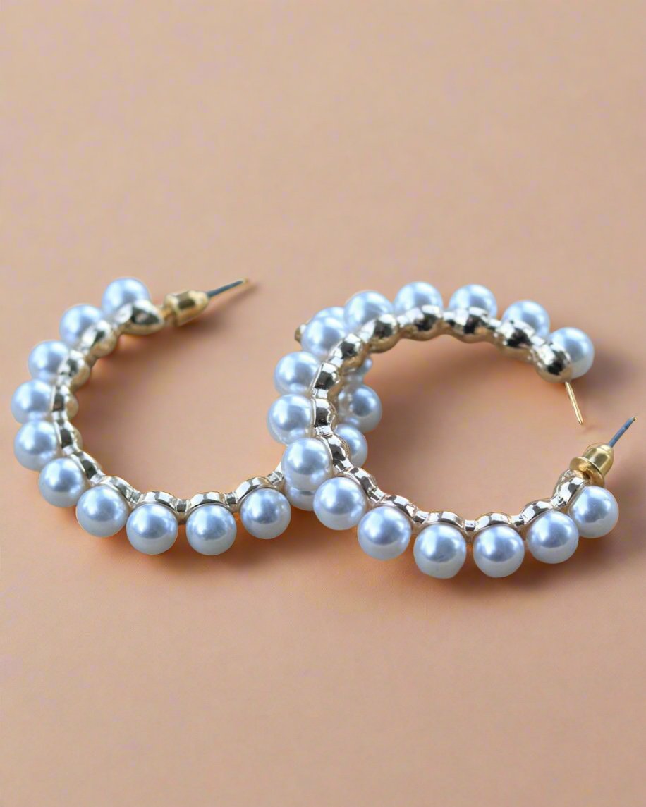 Pearl Hoop Earrings