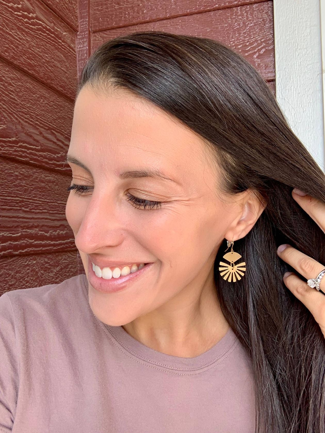 Sunnie Gold Sunburst Metal Statement Earrings