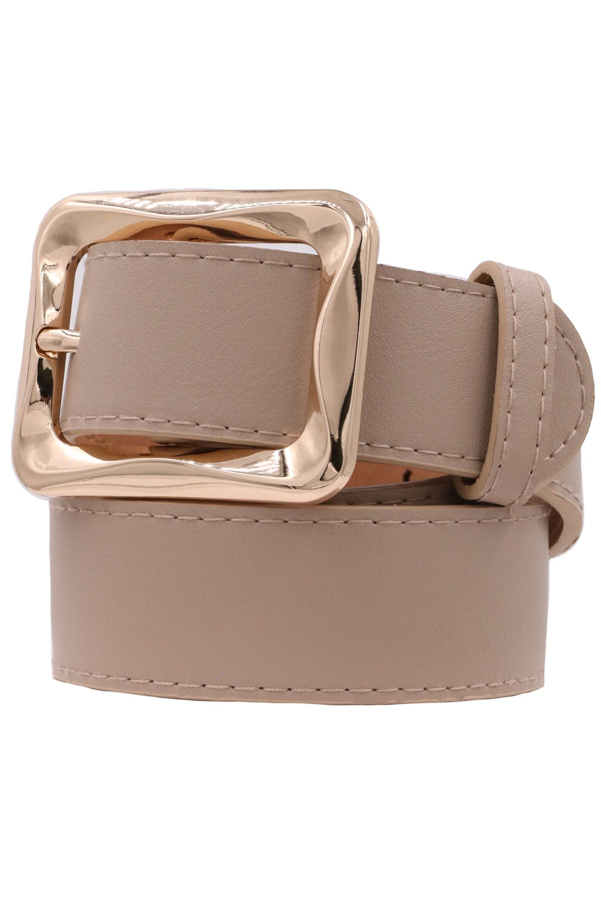 Beveled Gold Buckle Belt