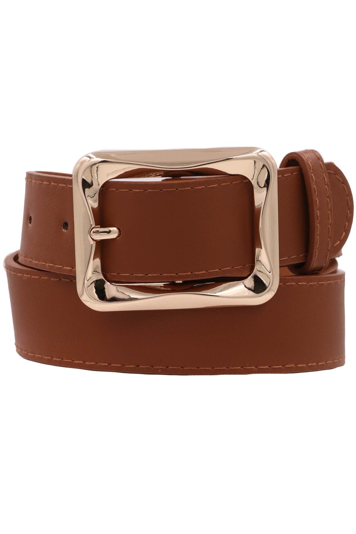 Beveled Gold Buckle Belt