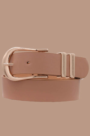 U Shape Buckle Faux Leather Belt