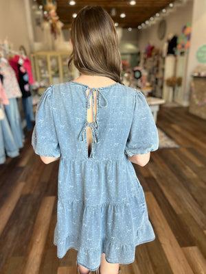 Rocky Top Denim Dress with Bows