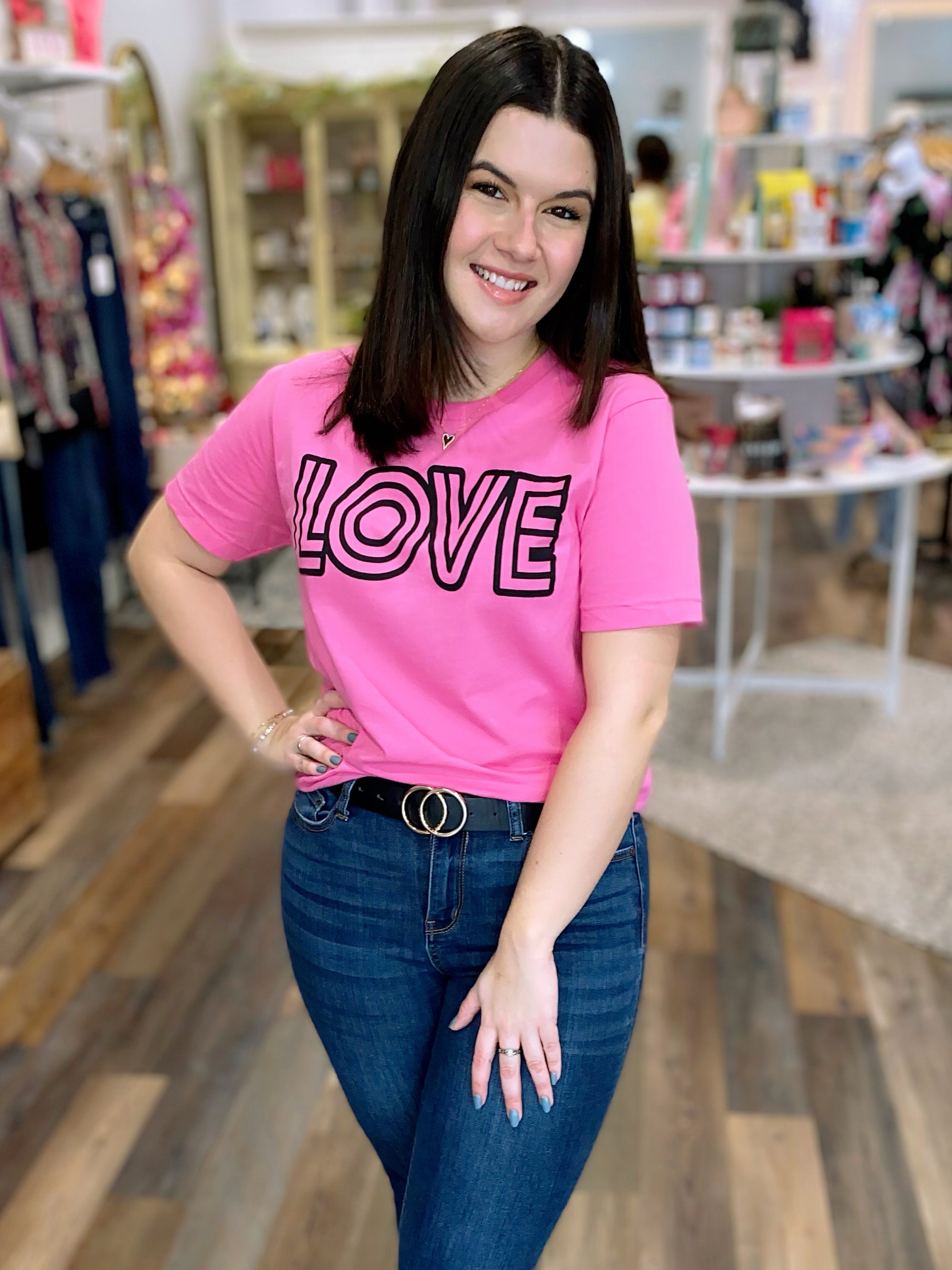 Pink Retro Love Graphic Tee