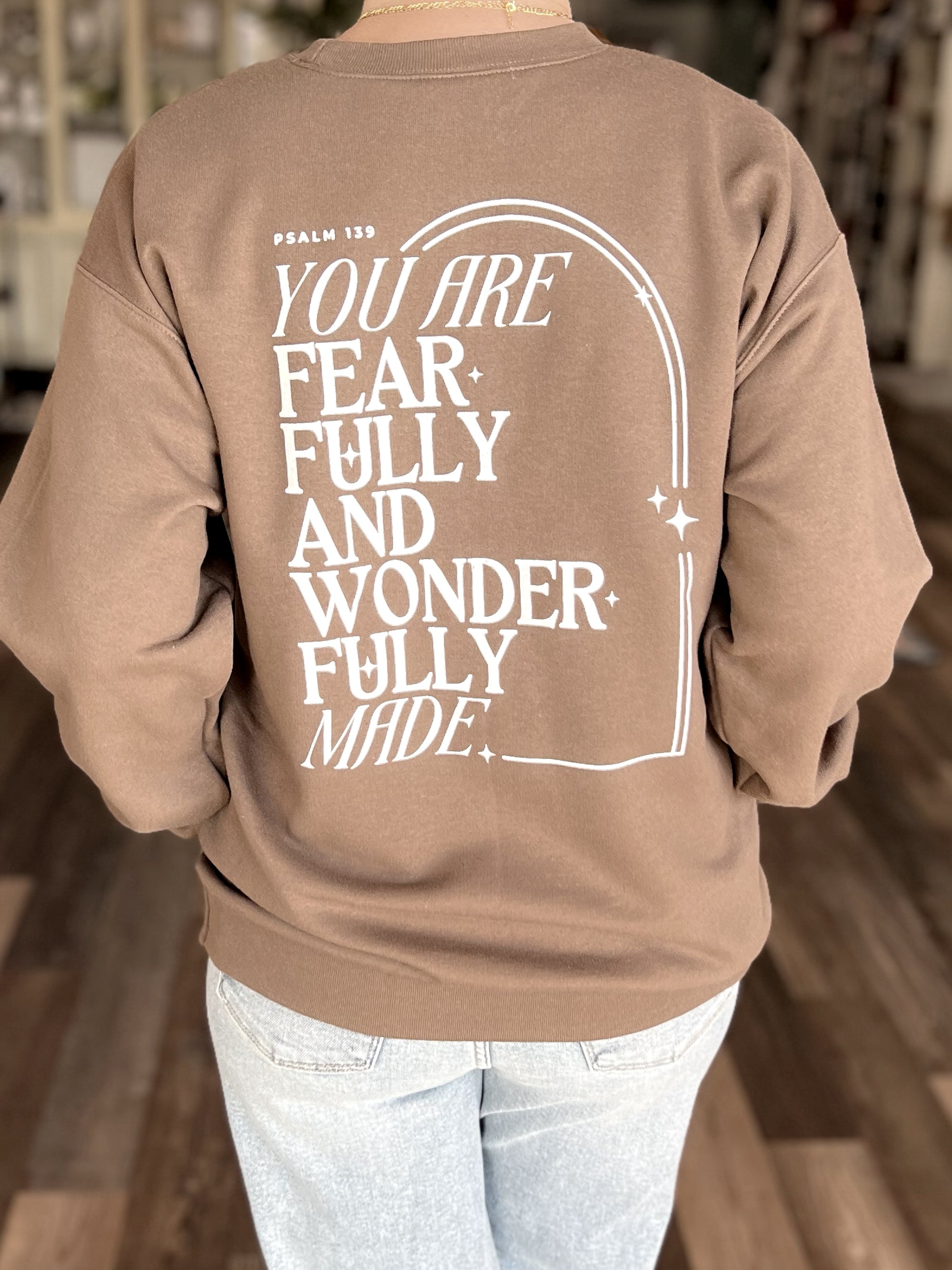 Fearfully Wonderfully Made Sweatshirt in Brown