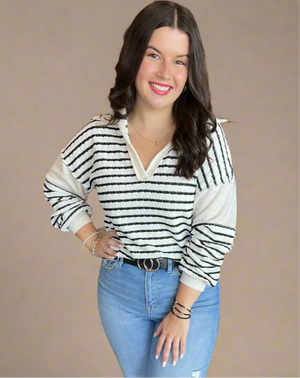 The Amy Collared Striped Shirt