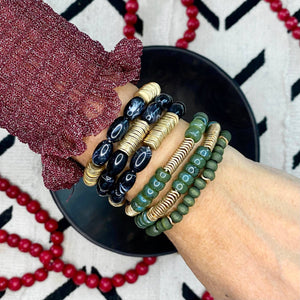 Boho Bracelet Set in Green