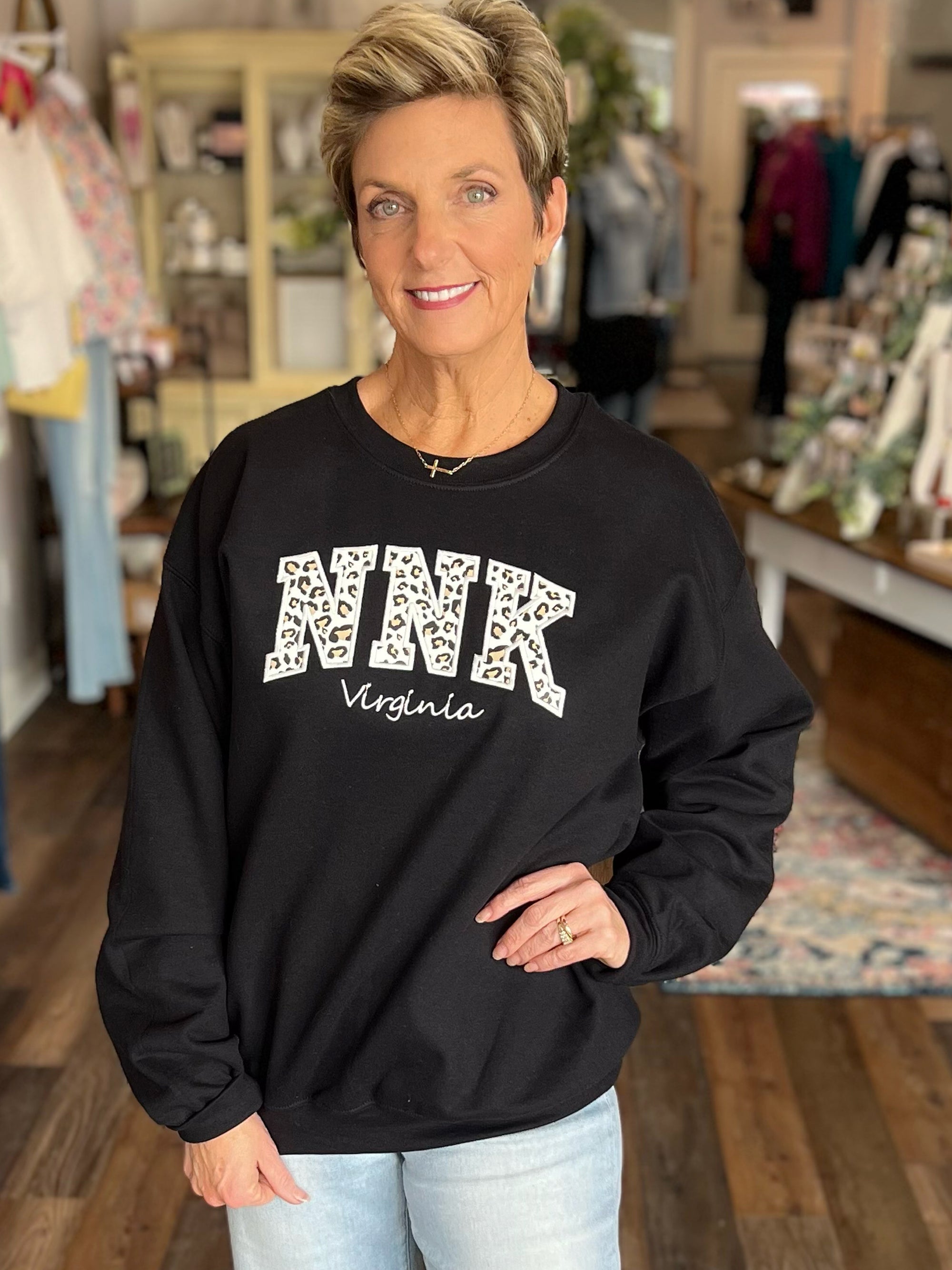 NNK Embroidered Sweatshirts with Print Patch