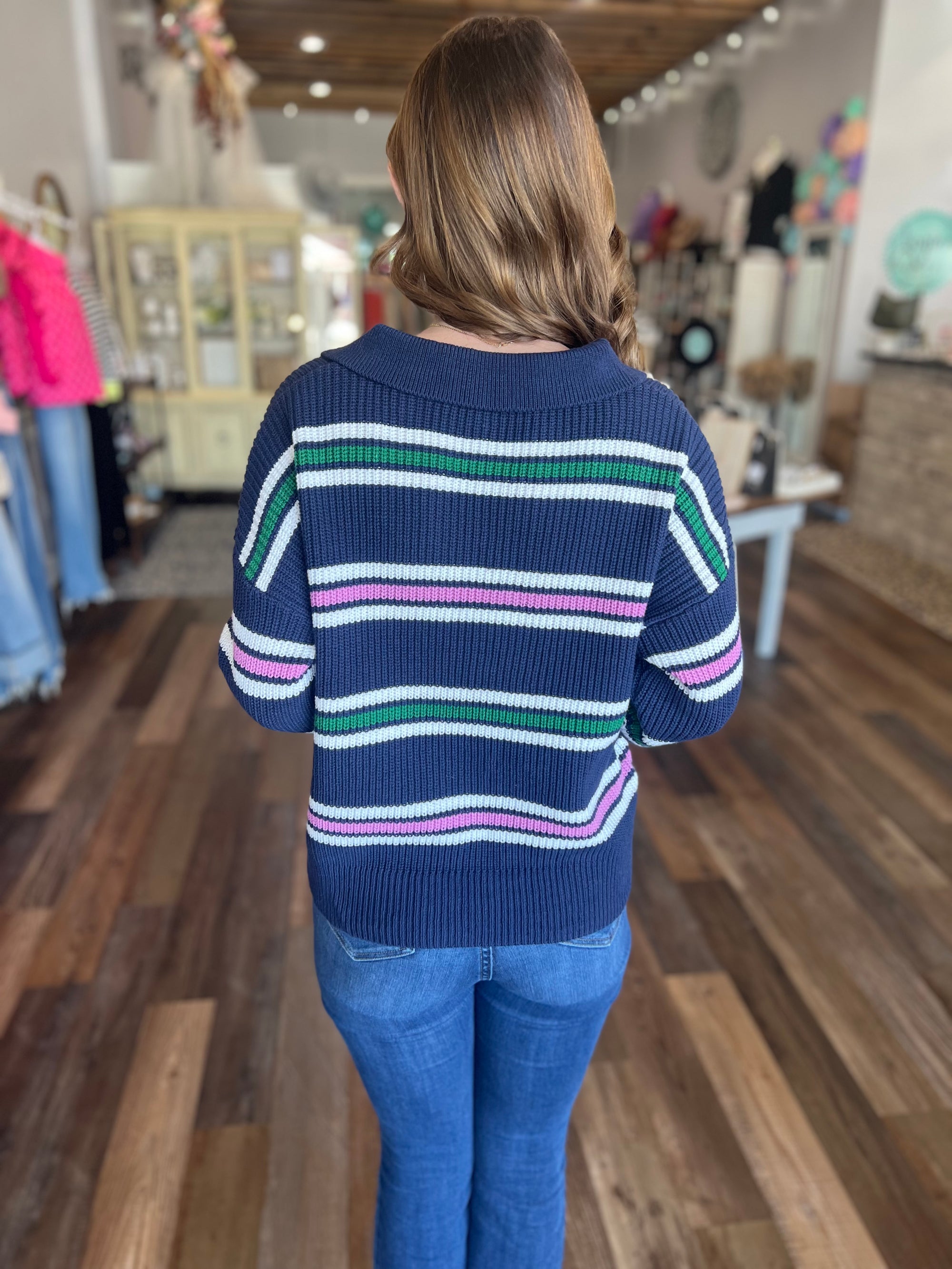 Trudy Long Sleeve Striped Sweater