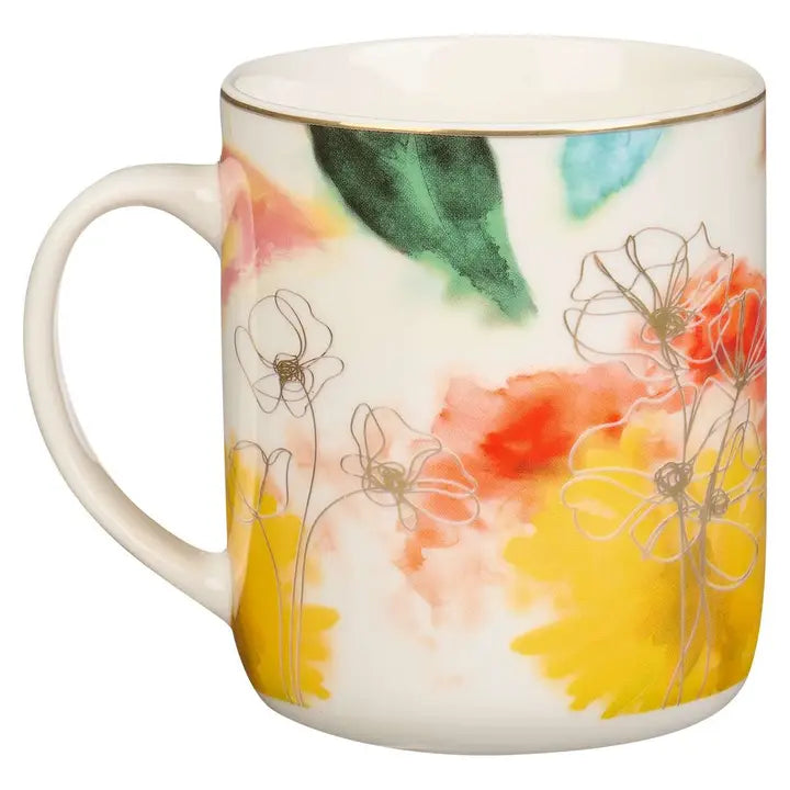 Floral Great Is Thy Faithfulness Mug