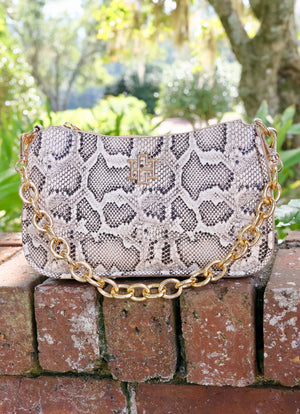 Joan Crossbody Mocha Snakeskin