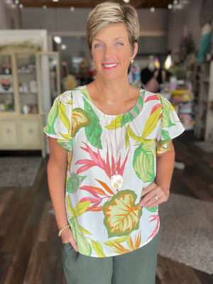 Tropical Print Blouse