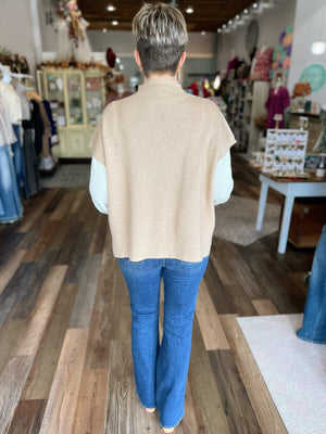 Taupe Short Sleeve Sweater