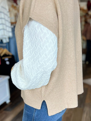 Taupe Short Sleeve Sweater