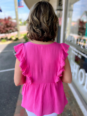 Pink Floral Embroidered Top