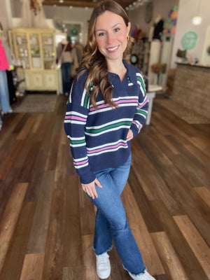 Trudy Long Sleeve Striped Sweater