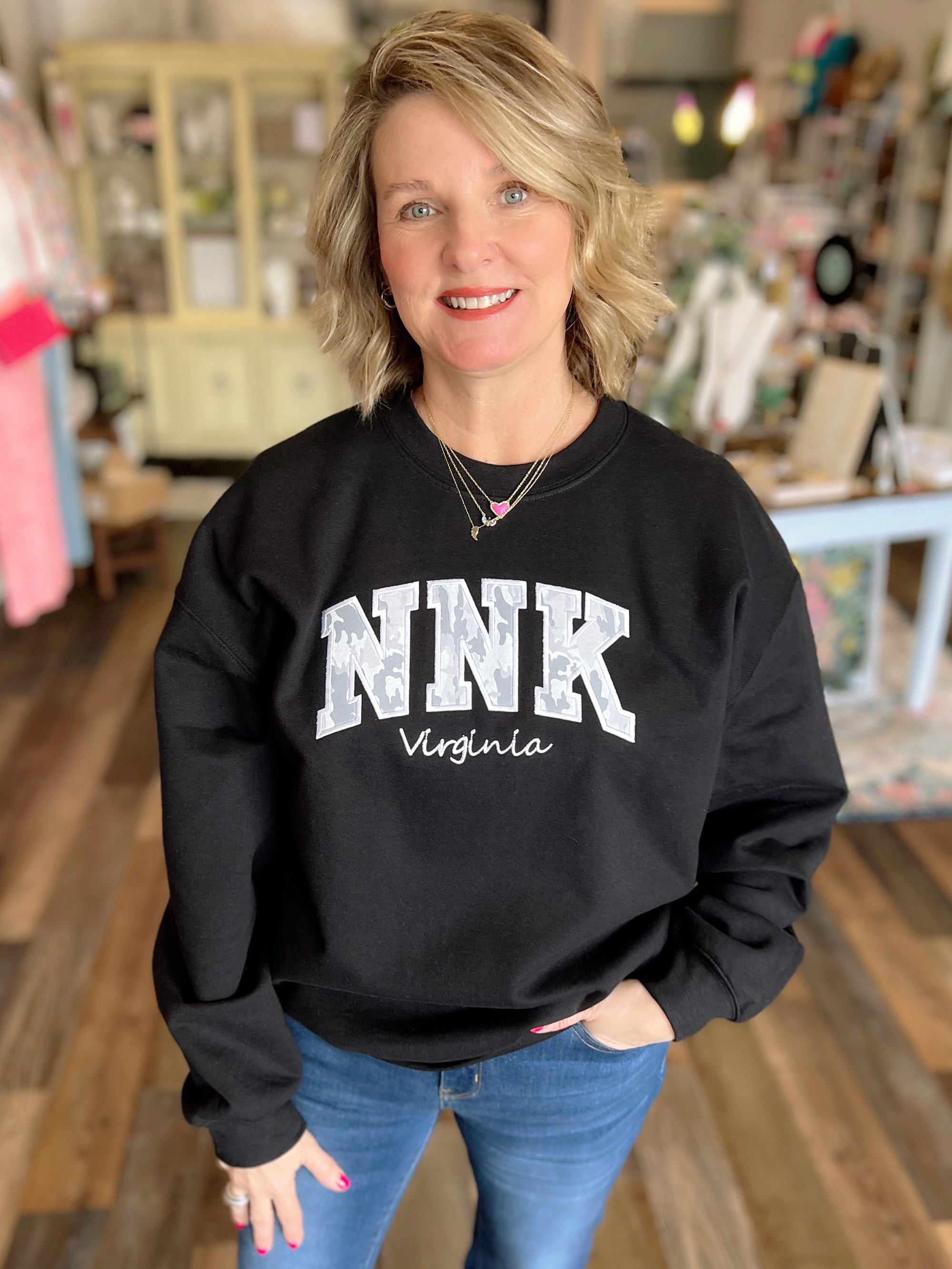 NNK Embroidered Sweatshirts with Print Patch