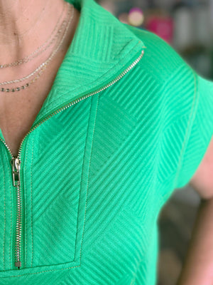 Elaine Textured Knit Dress in Green