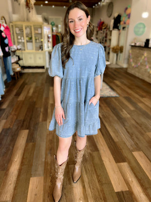 Rocky Top Denim Dress with Bows