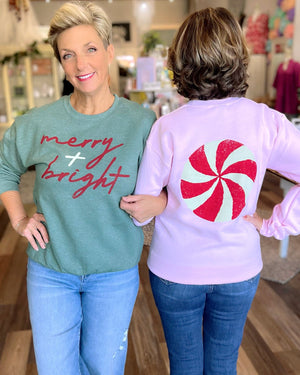 Peppermint Merry and Bright Crewneck