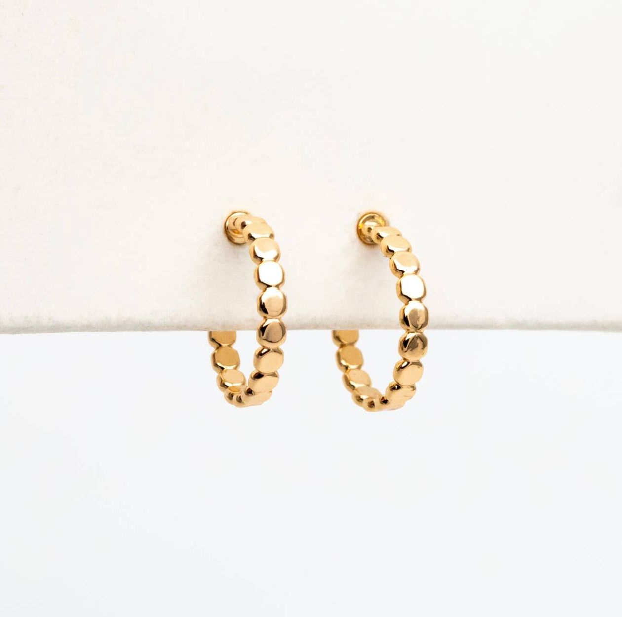 The Ali Gold Plated Dainty Hoop Studs- Hypoallergenic