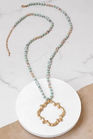 Turquoise & Gold Beaded Necklace