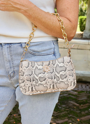 Joan Crossbody Mocha Snakeskin