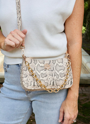 Joan Crossbody Mocha Snakeskin