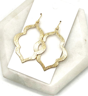 Gold Casablana Quatrefoil Metal Earrings