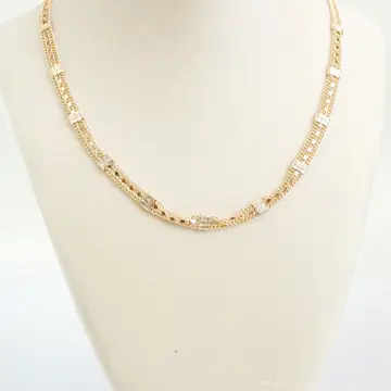 Fused Station Multi Dainty Chain Necklace in Gold or Silver