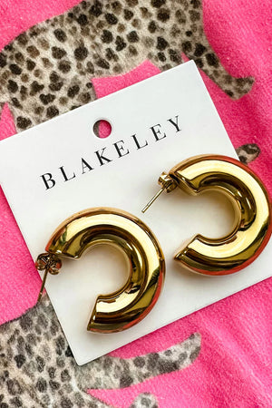 Tube Gold Hoop Earrings