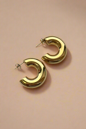 Tube Gold Hoop Earrings