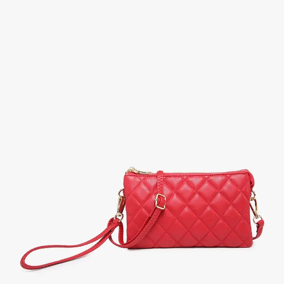 Riley Quilted 3 Compartment Crossbody Wristlet