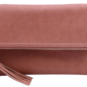 Pamela Envelope Zipper Clutch/Crossbody with Tassel