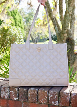 Shane Tote Nude Diamond Quilted