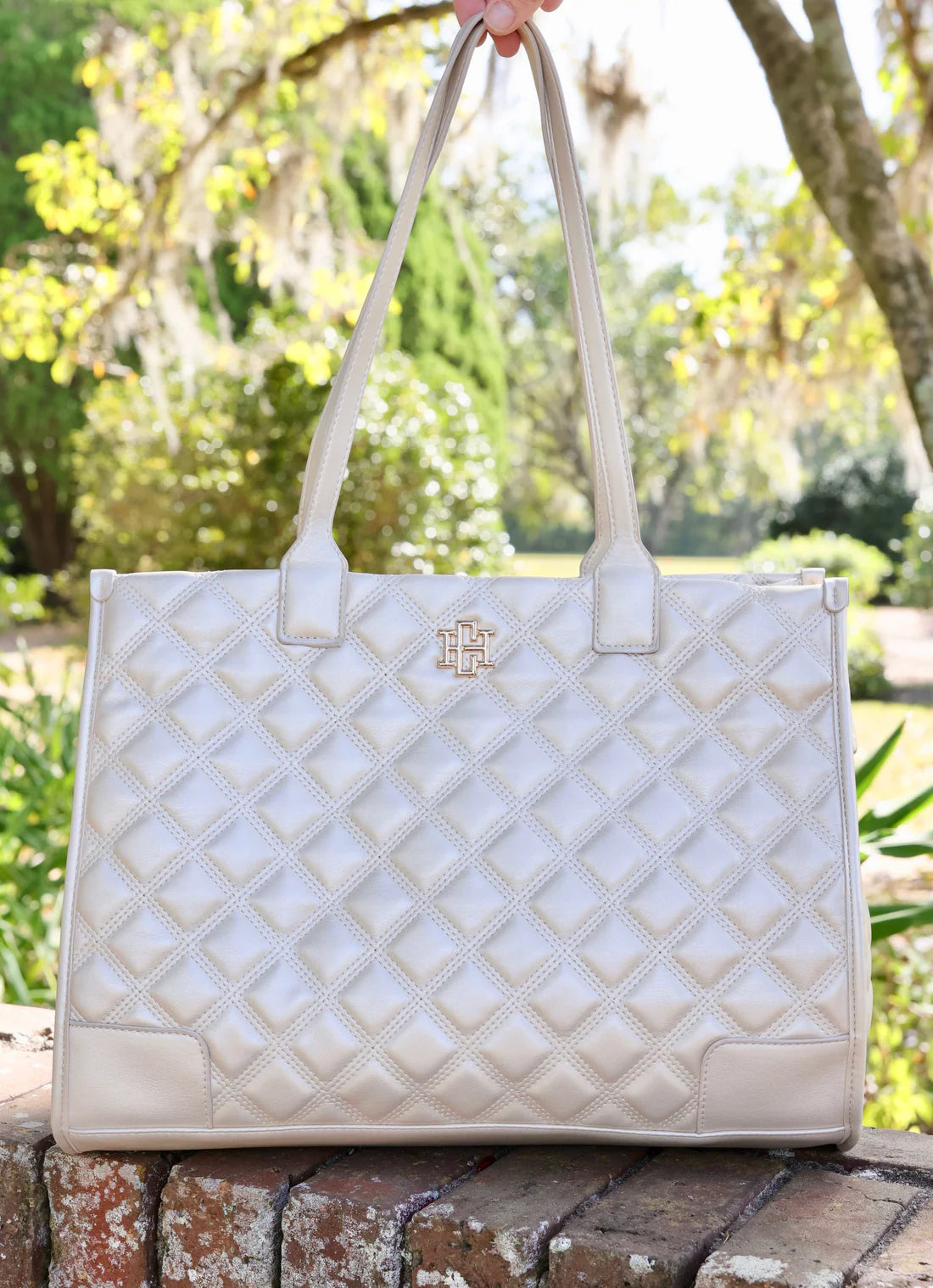 Shane Tote Nude Diamond Quilted