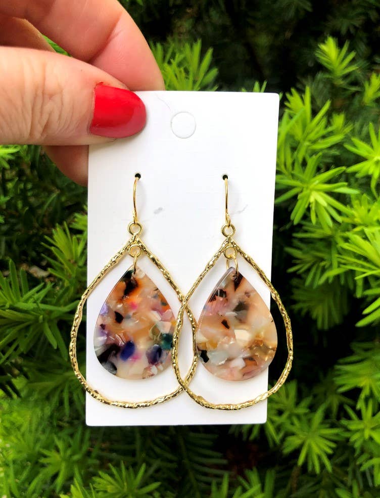 Multi-Color Teardrop Chandelier Earrings - RESTOCK