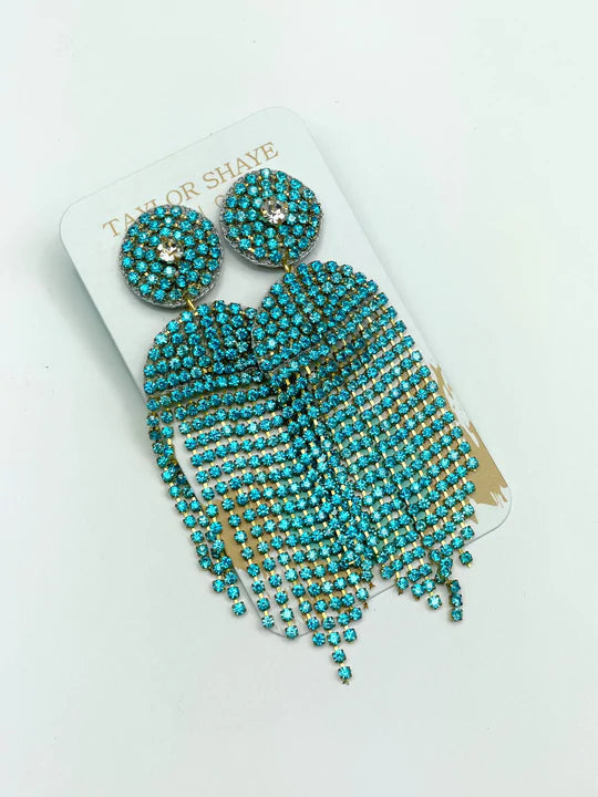 Turquoise Dazzle Drop Earrings